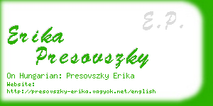 erika presovszky business card